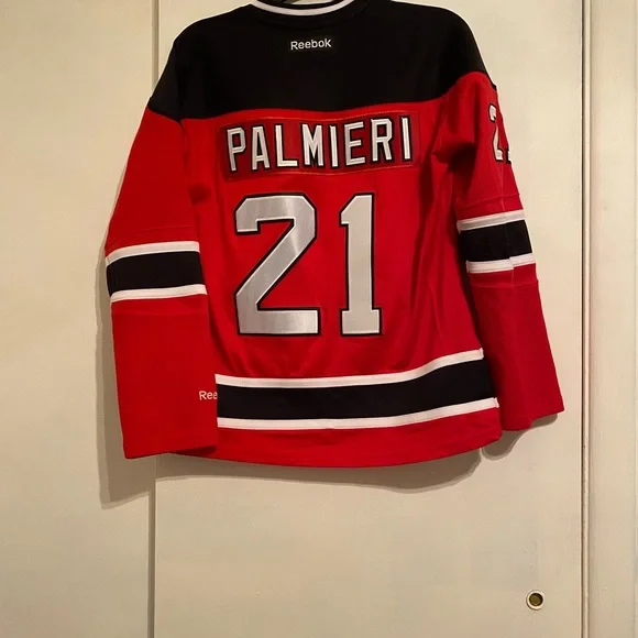 Reebok Black and Red NHL Replica Hockey Sporty Jersey, #21 Palmieri, Size MM - Picture 2 of 16
